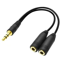 Kopfhörer Splitter, 3,5mm Verlängerung Kabel Audio Stereo Y Splitter (Hallo-fi Sound), 3,5mm Stecker auf 2 Ports 3,5mm Weibliche spliter