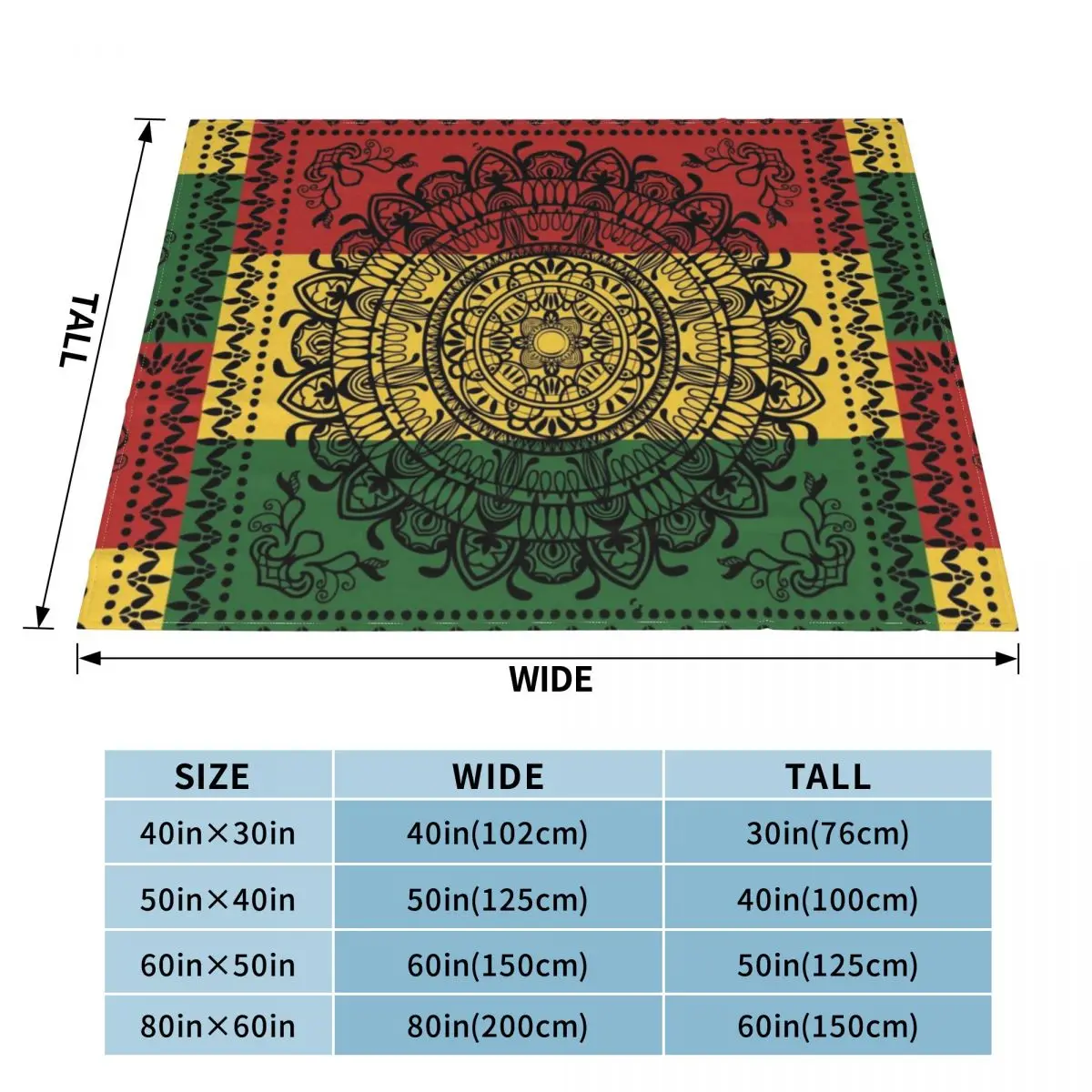 Rasta Mandala Throw Blanket Luxury Brand Extra Large Throw Plaid on the sofa Blankets