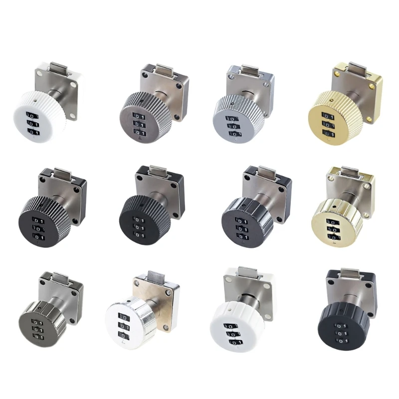 3-Digit Combination Cabinet Lock Drawer Mechanical Lock Keyless Cam Lock Password Coded Lock for Mail Box Cabinet Door