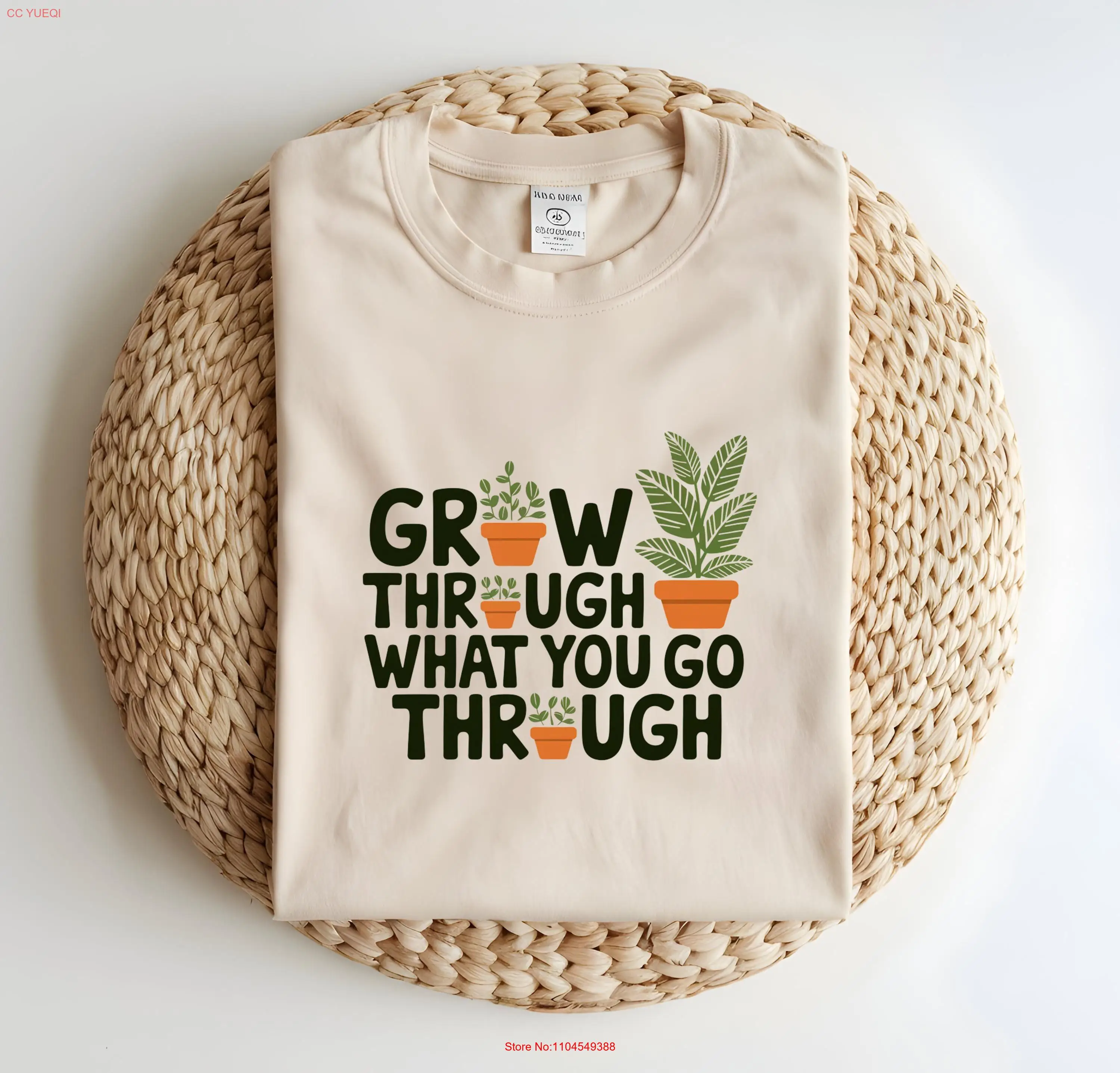 

Футболка с информацией о психическом здравоохранении Grow Through What You Go Self Care Positive Vibes Top Empowerment с длинными или короткими рукавами