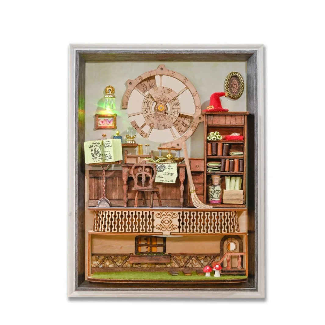 إطار صور للنادي السحري DIY، لغز خشبي ثلاثي الأبعاد، نموذج تجميع فكري مصنوع يدويًا، لعبة إبداعية هدية عيد ميلاد للأطفال والمراهقين