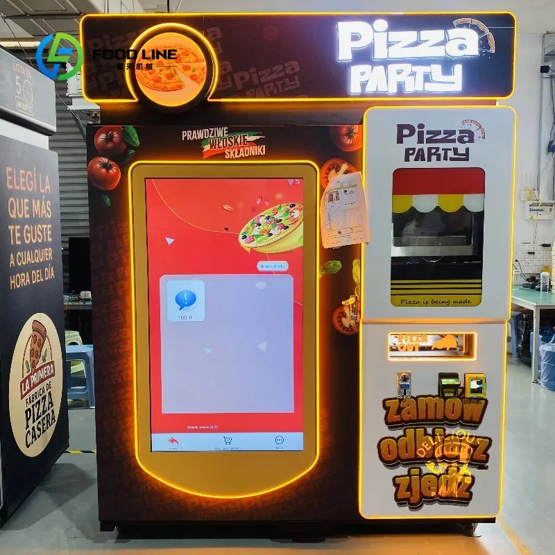 Customized Commercial Pizza Vending Machine Digital Touch Screen Coin Card QR Code Payment Supports Smart Pizza Machine