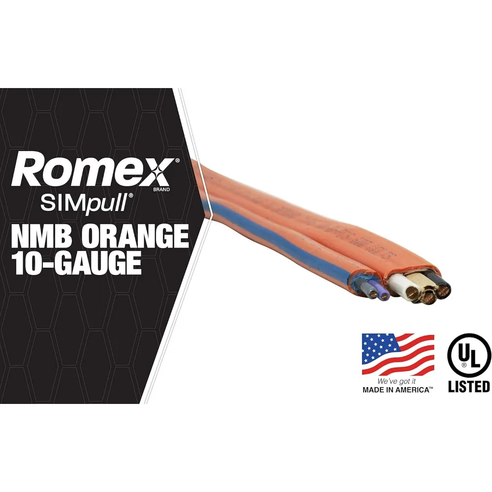 63948426 100' 10-3 NMW/G Wire, Orange, 100 Ft