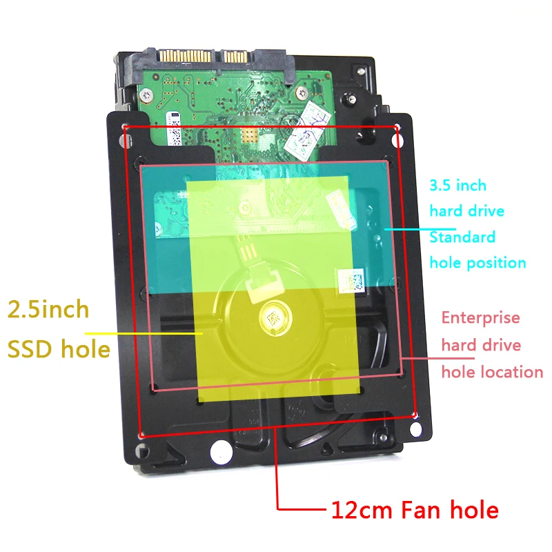 2.5/3.5 to 12cm Fan Position Adapter Bracket case Internal Hard Disk Position Expansion Bracket Chassis Accessories