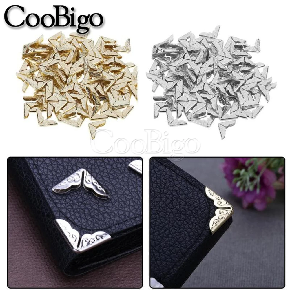 50pcs Metal Book Scrapbooking Corner Album Menu Card File Folder Protectors Corners Notebook Decorative DIY Craft Accessories
