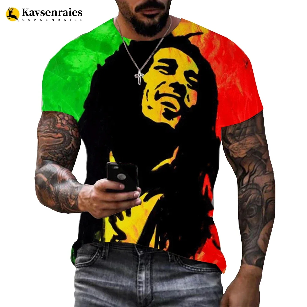 

Bob Marley T Shirt Reggae Rapper 3D Print T-shirt Men Women Summer Fashion Casual Tshirt Hip Hop Streetwear Oversized Tops Tees