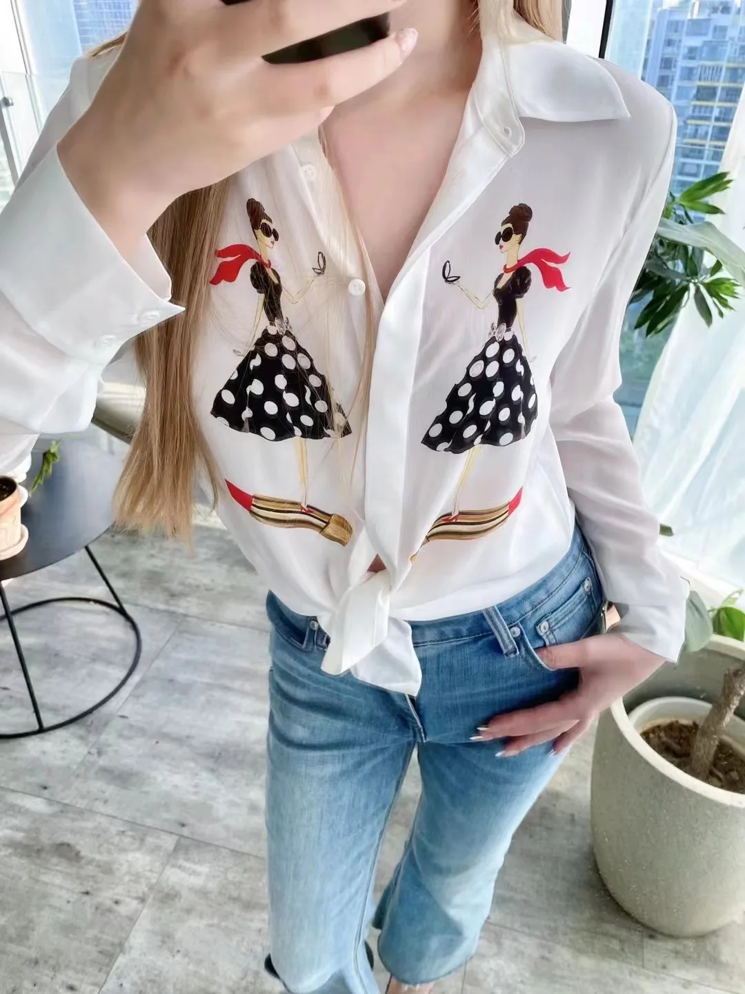 Special Offer AO Original Tail End Collection Women's Cotton Printed Dr High Elastici A-Line Skirt V-Ne ort Sve