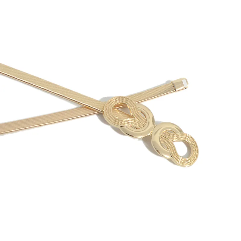Belts for Women Gold Silver Dresses Elastic Stretch Female Waist Belts Metal Thin Ladies Dress Belts Cinturones Pasek