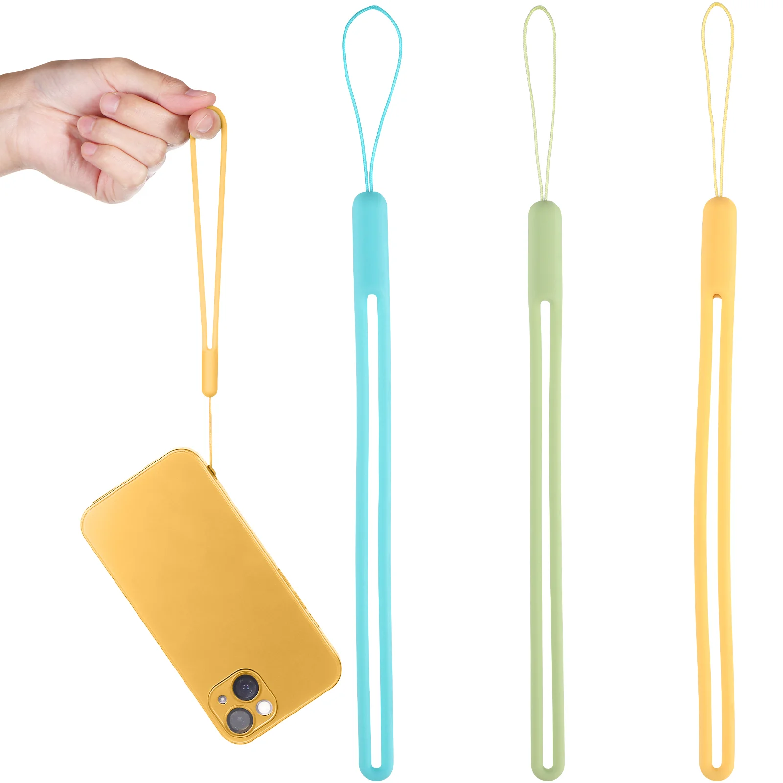 3 Pcs Rope Wristlet Strap for Phone Case Key Cell Silica Gel Hand Camera Lanyard Silicone