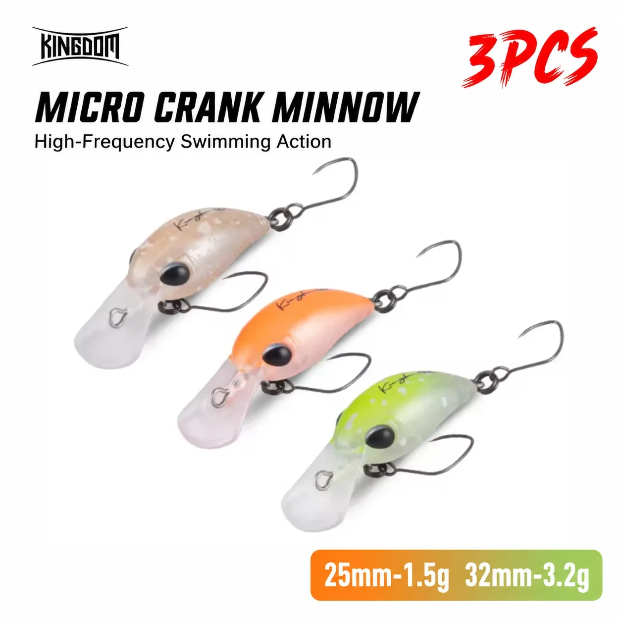 Kingdom Micro Crank Minnow Köder 3/4/5 Stück 1,5g 25mm 3,2g 32mm Schwimmende Künstliche Crankbaits Harte Wobbler für Forellen und Barsche