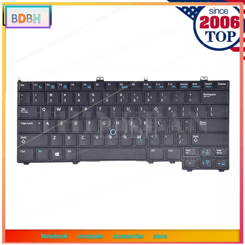 Genuine US Keyboard Backlit for For Dell Latitude 12 7000 E7240 E7440 8PP00 Pointer