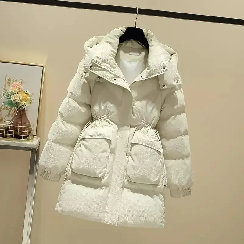 Cotton Jacket Zip-up Lady Parka Padded Women's Quilted Coat Warm Winter on Sale Fashion 2024 Lined Outdoor Clothes Loose Casual