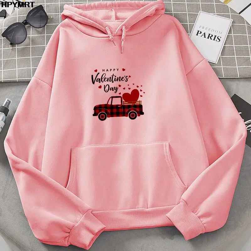

Women Street Fashion pocket Hooded Tops loads of love prints Spring Autumn and Winter Casual comfortable Hipster hoodie M-XXXL