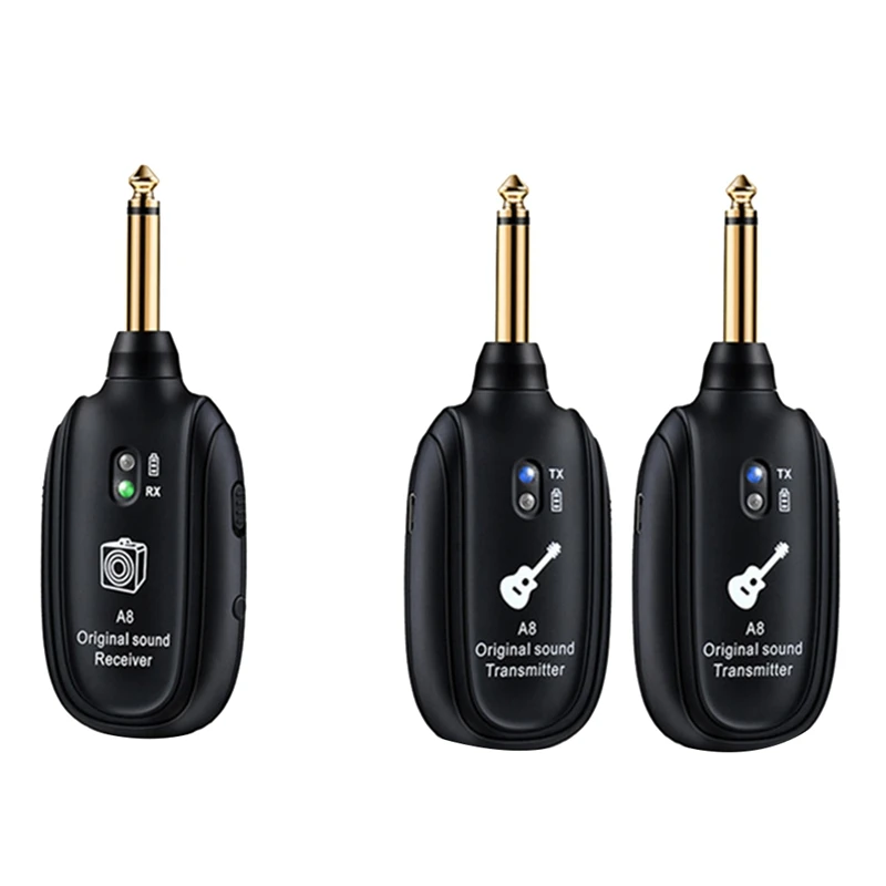 

Wireless Guitar System UHF Audio Wireless Transmitter Receiver For Acoustic Guitar Bass Violin Keyboard