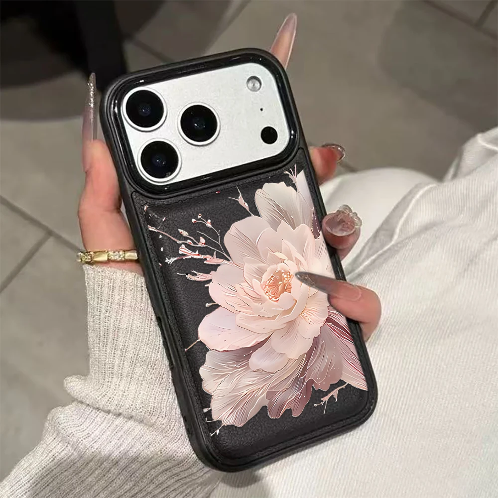 

Чехол премиум-класса с розовыми цветами для iPhone 17 17Air 11 12 13 14 15 Pro Max, противоударный чехол для iPhone 16 15 14 Plus, чехол Funda