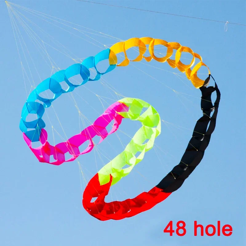 48/96 Gat Roterende Ring Vlieger Zachte Hanger Kite Outdoor Grote Vliegers Roterende Staart Gemakkelijk Te Vliegen Scheurbestendige Vlieger Accessoires