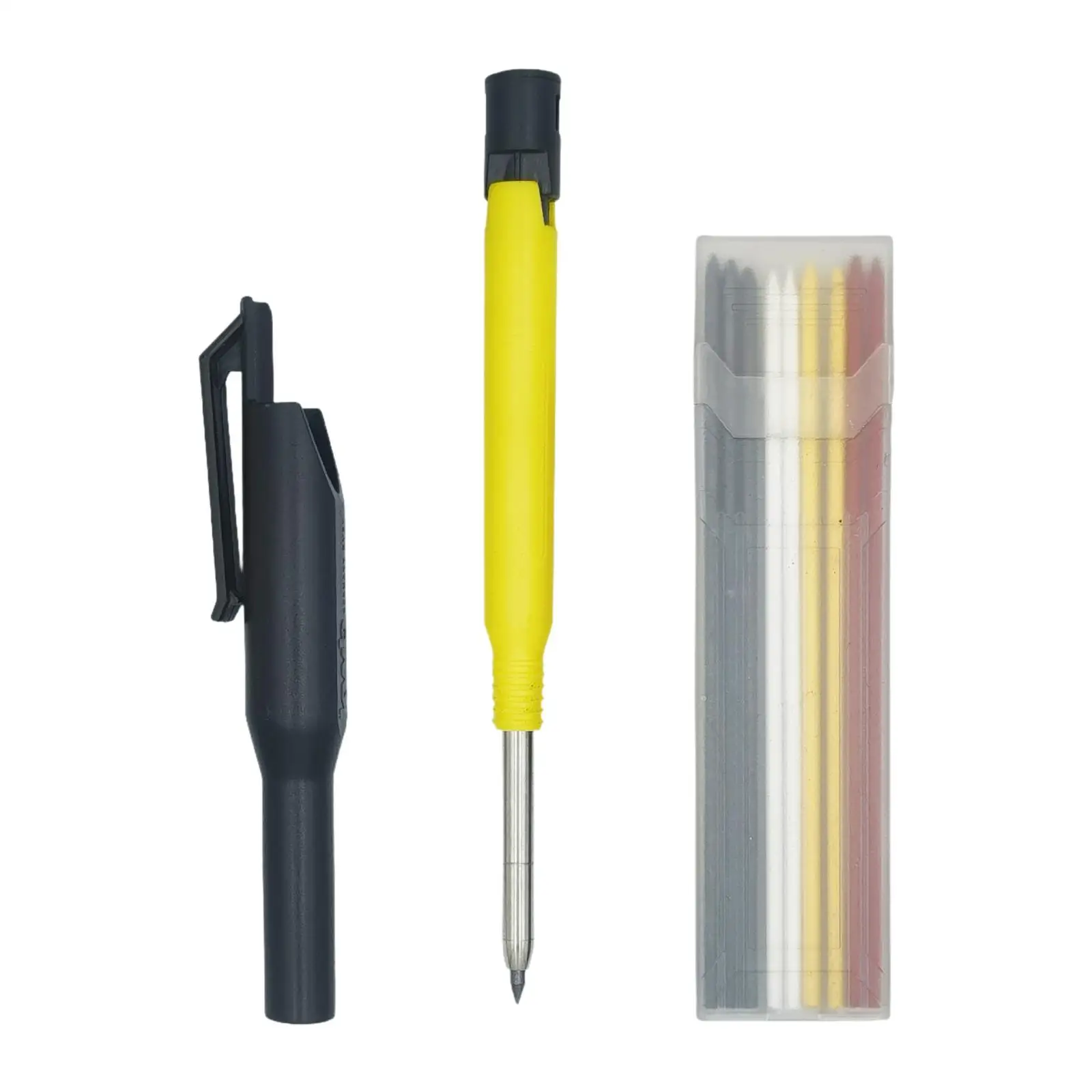 Carpenter Pencil with Refill Deep Hole Pencil Marker Set for Drafting Glass