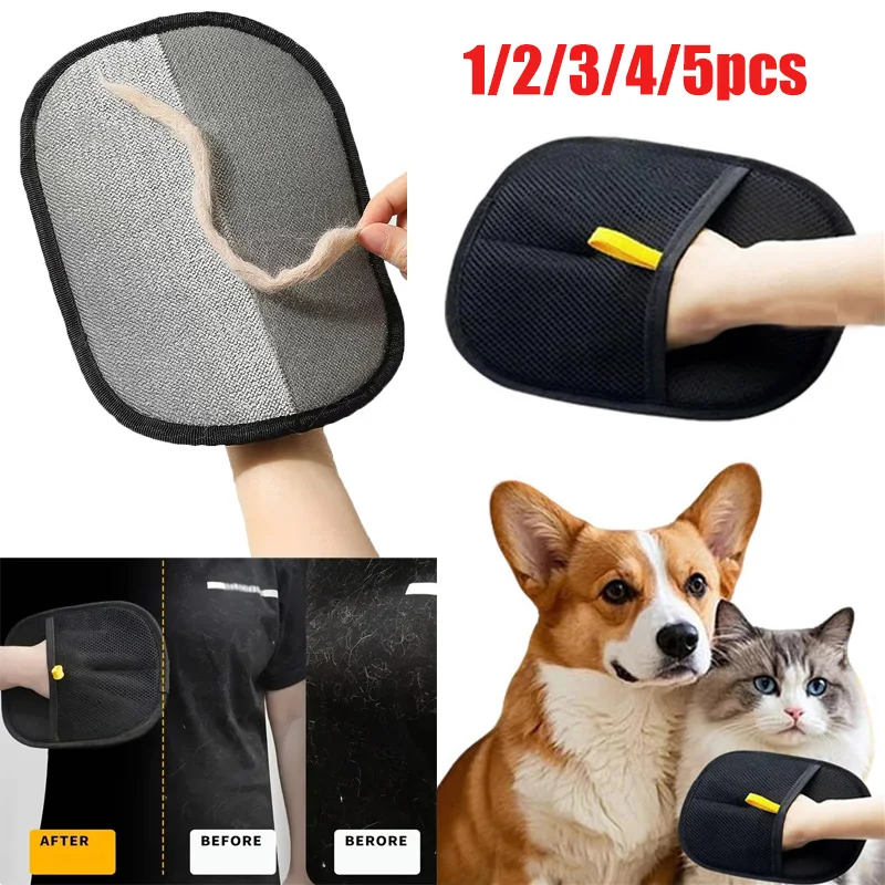 

Pet Hair Removal Tool Reusable Static Removal Gloves Double-Sided Grooming Gloves for Dog Cat Pet Fur Hair for Carpets