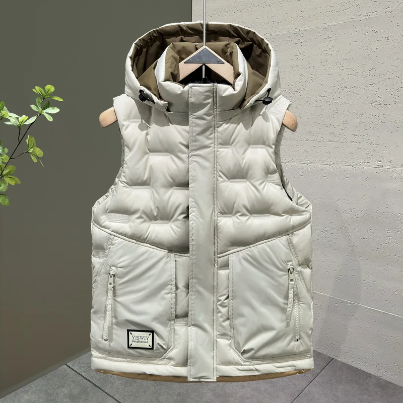 

New men's casual cotton jacket for autumn and winter, thickened version, high-quality design, with fashionable hood for warmth.