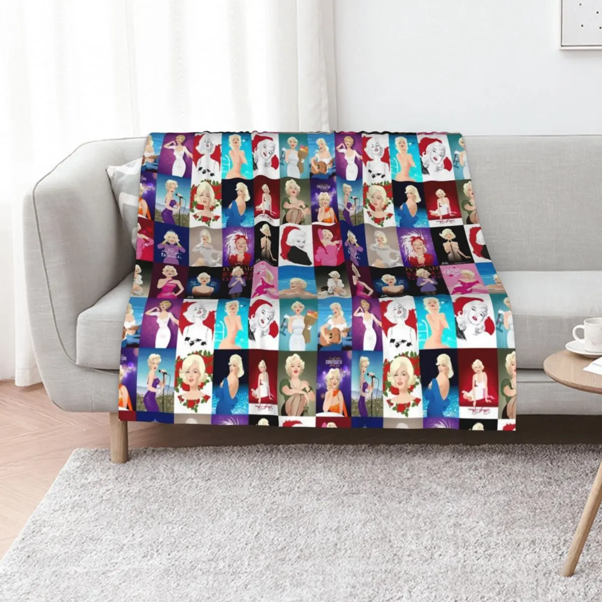 MM Patchwork Throw Blanket Picnic for sofa Summer Beddings Stuffeds Thins Retros Blankets