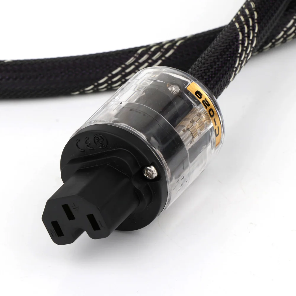 Câble d'alimentation plaqué argent D504, câble d'alimentation britannique avec bouteilles 15A IEC, extrémité HIFI, câble d'alimentation britannique