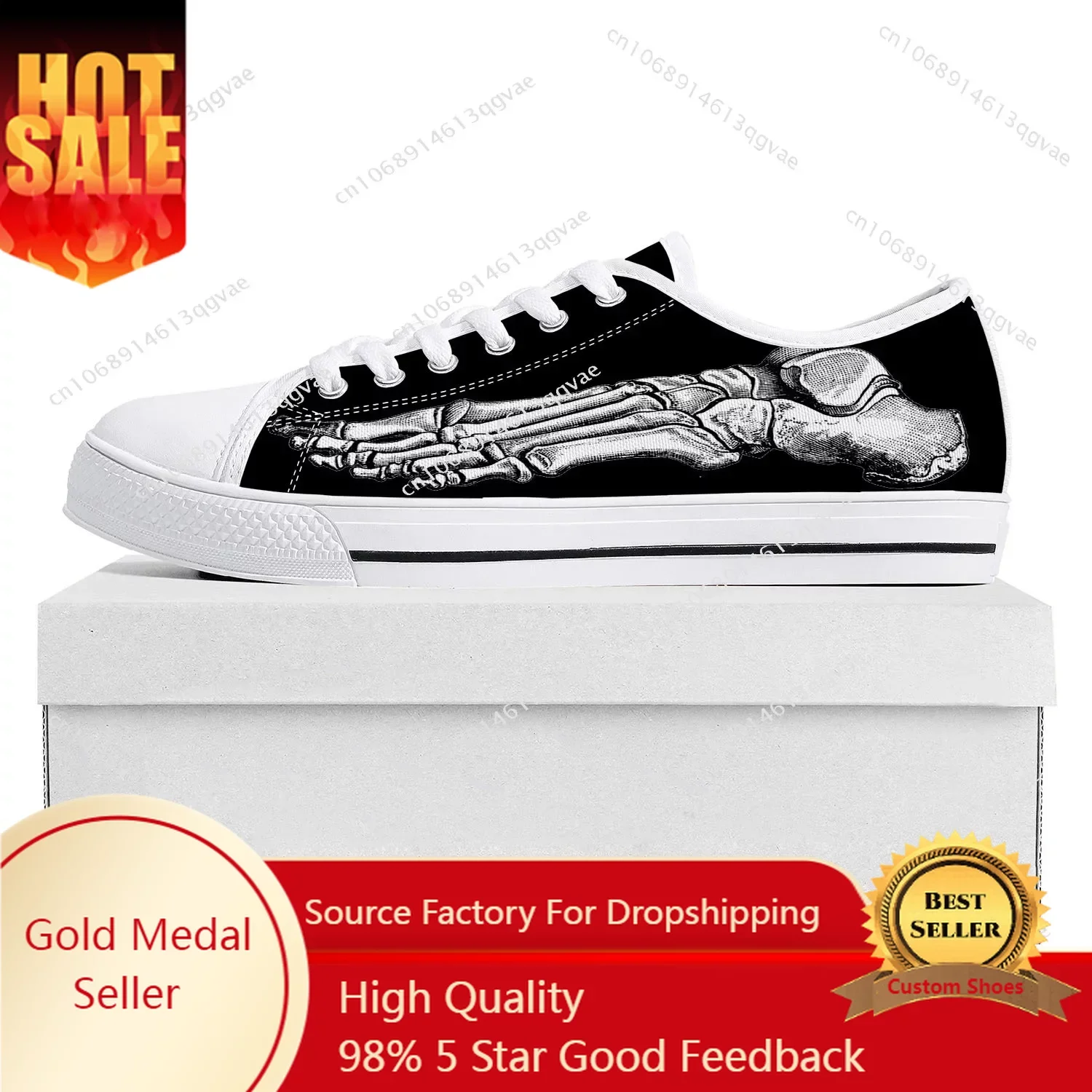 

Skeleton Feet Low Top High Quality Sneakers Mens Womens Teenager Hot Tailor-made Shoe Canvas Sneaker Casual Couple Shoes White