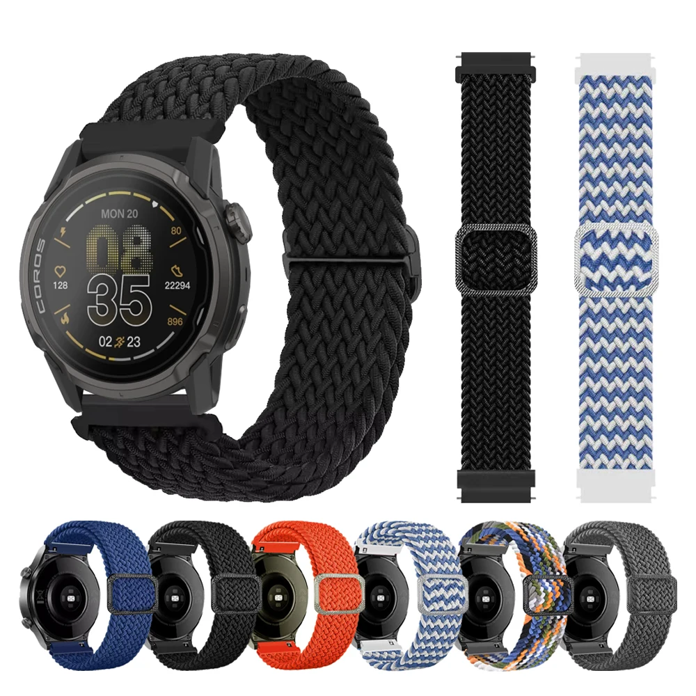 20 mm 22 mm Nylonarmband für COROS APEX 4 42 mm/PACE 3 2 geflochtenes Band APEX 2 2Pro/APEX 46 mm 42 mm/APEX pro verstellbares Armband Correa