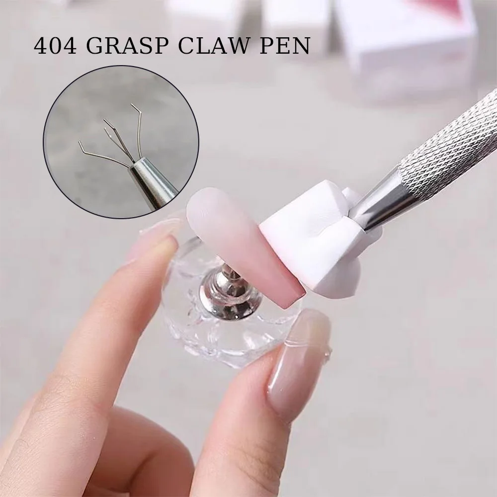 404nailart Easy Gripping Tool 1cm Block Sponge Gradual Color Design Claw Grasp Metal Stuff Nail Art Pen for DIY Gradient Patting