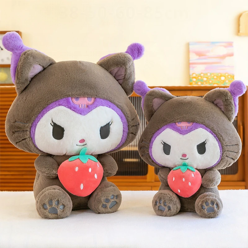 

Sanrio Kuromi обнимающая клубника плюшевая игрушка милый дьявол Куроми кукла для детей подарок на день рождения и Рождество мягкая приятная подушка чучело животное