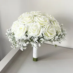 Bridal Bouquet Customized Bridesmaid Wedding Bouquet Marriage PE Foam Roses Artificial Flowers Wedding Accessories Centerpieces