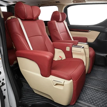 Toyota 2015-2022 Alphard 2019-2022 Vellfire 맞춤형 카시트 커버, 7 시트 풀 세트, 전면 중간 및 후면 시트 포함 