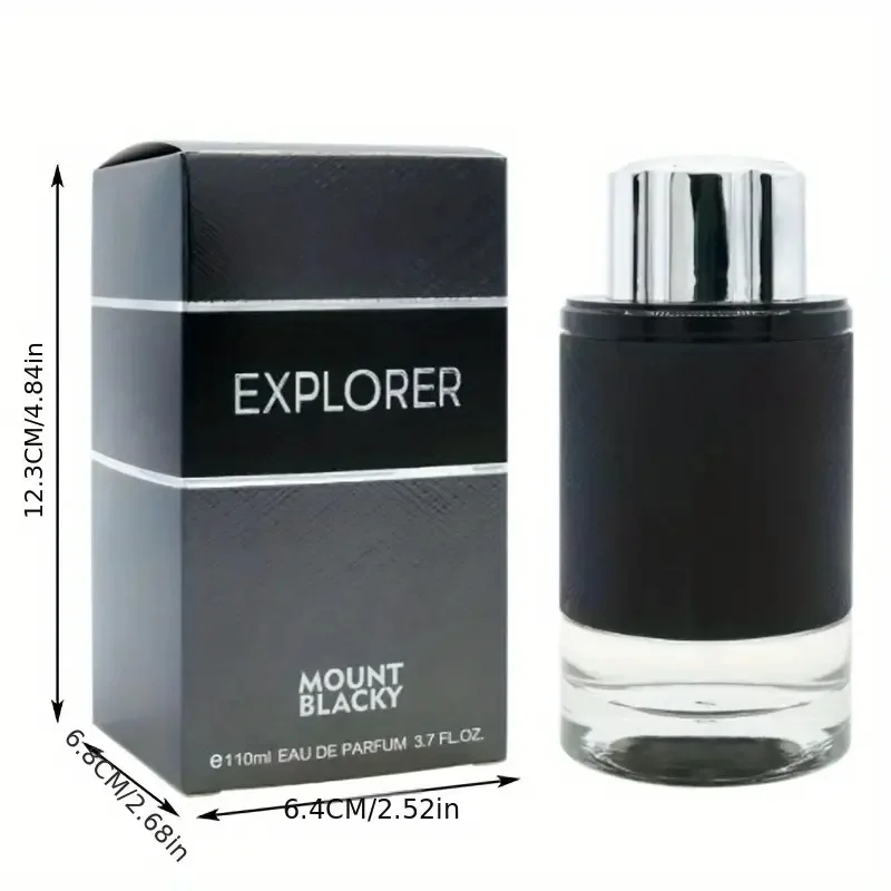 Explorer herenparfum - blijvende frisse bloemengeur, elegante fles met zwarte metalen dop, prachtig ontwerp van dating en werkplaats