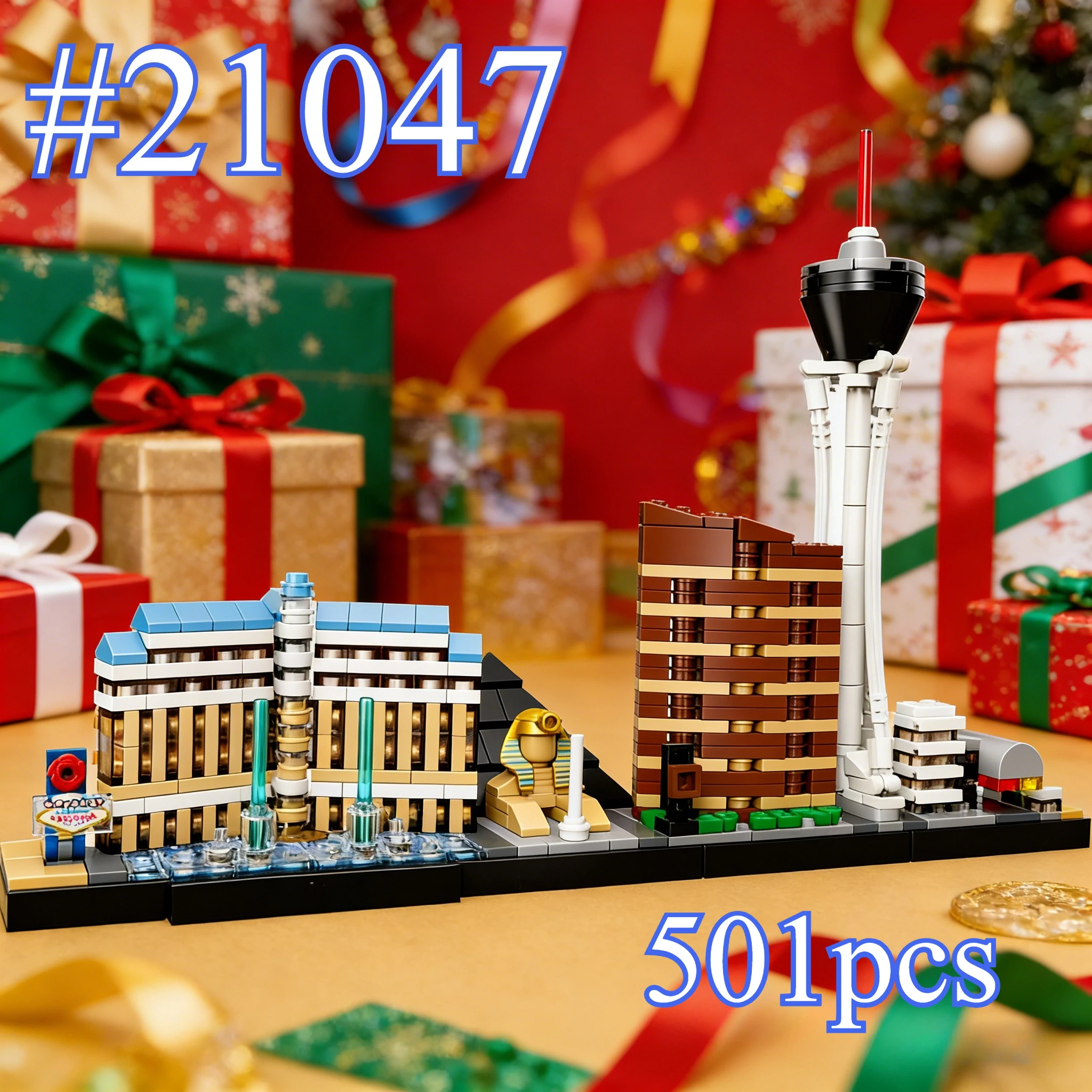 Marcos de Las Vegas 21047 Conjuntos de bloques de construcción adecuados para regalos de Navidad compatibles con partículas Legoed, 501 piezas.