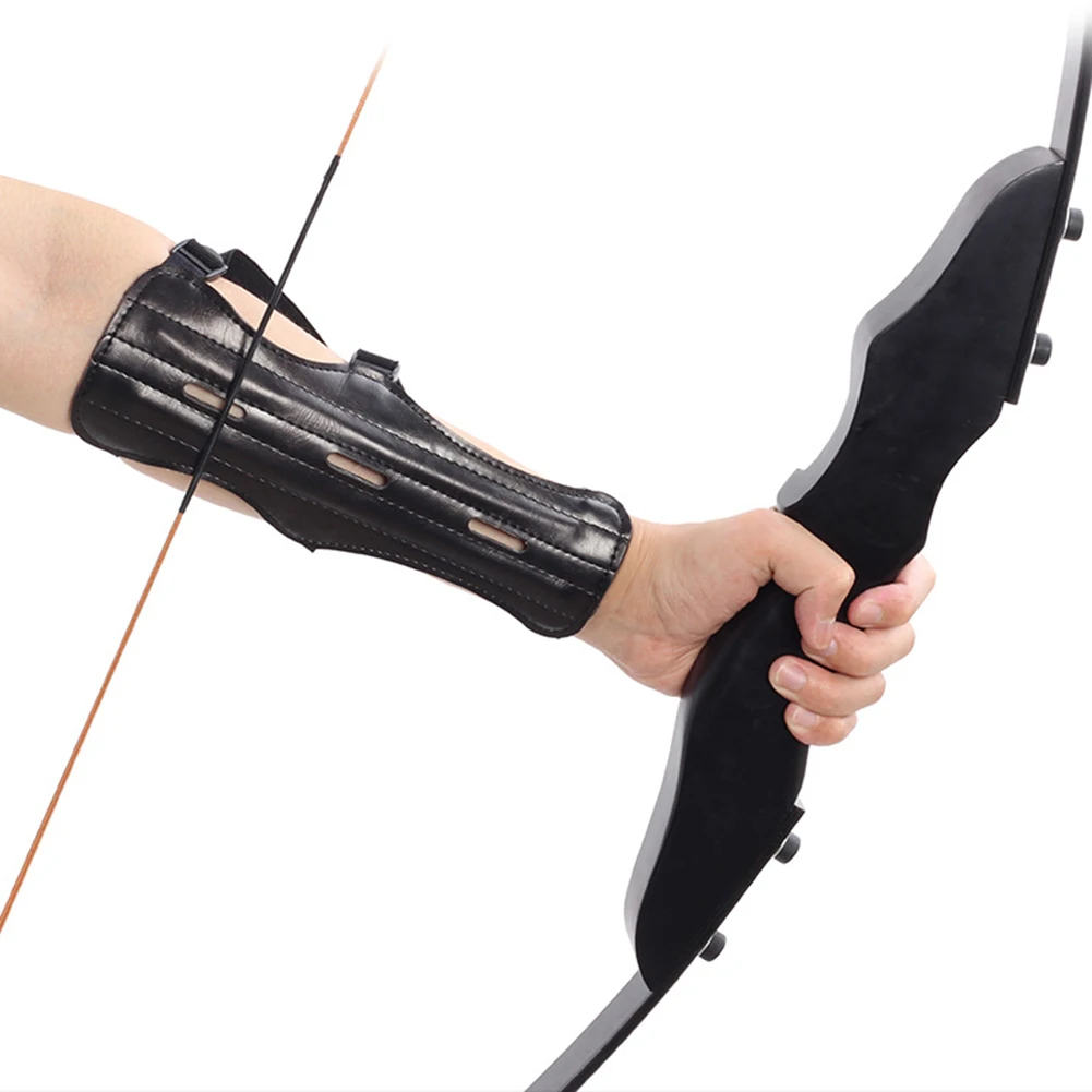 الحرس مع ثقوب واقي للذراع معدات واقية في الهواء الطلق بولي Material المواد 22*8.5 سنتيمتر معدات سوداء الحرس التدريب الجلود