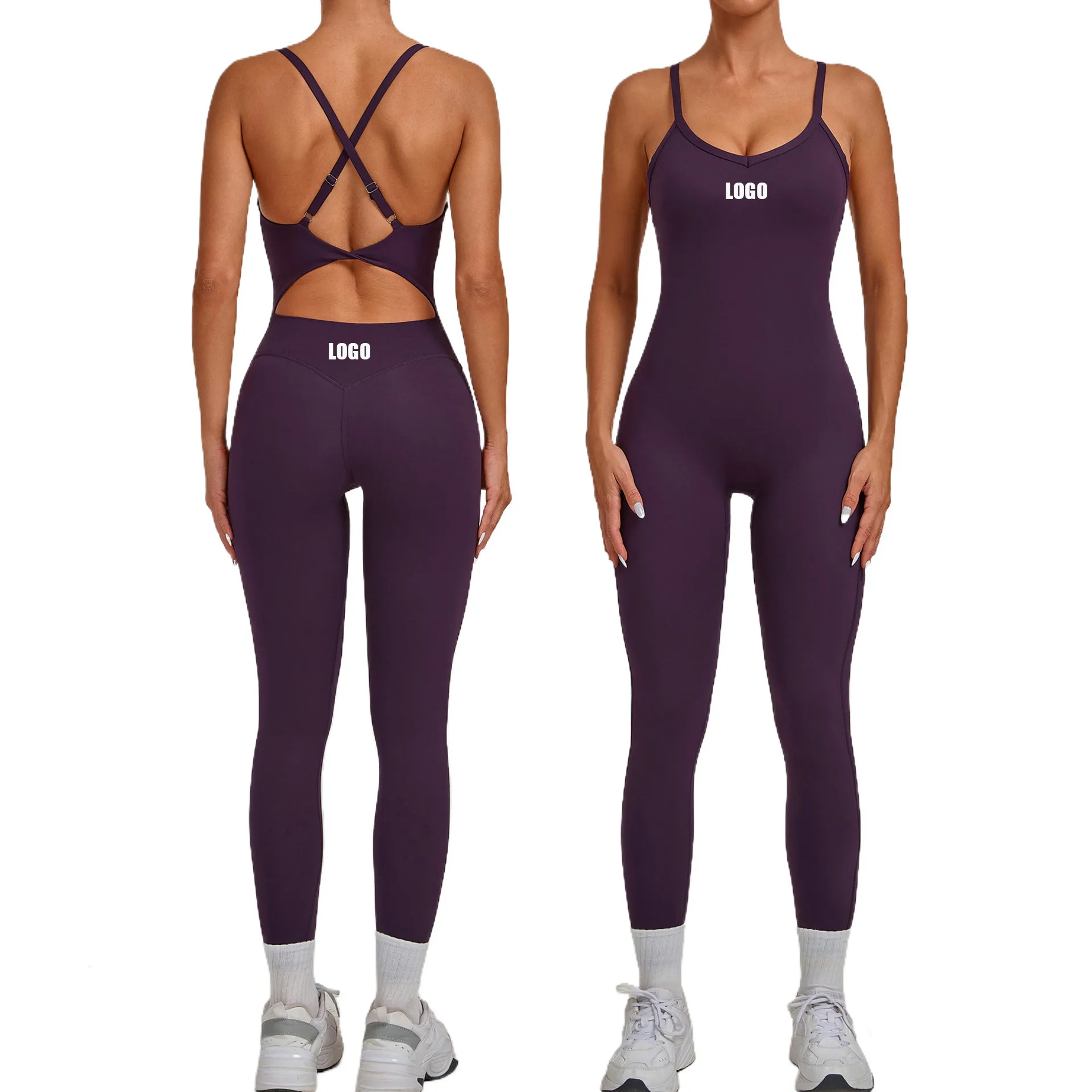 

Custom LOGO Women's Adjustable Buckle-Up onesie Cross-waist, hip lift, sports yoga tights