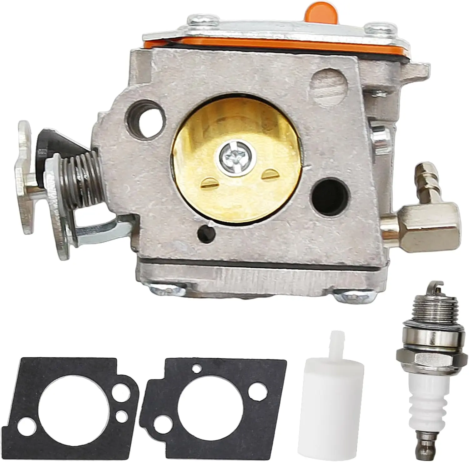 Concrete Saw Carburetor Kit with Fuel Filter Spark Plug, Fit for Partner Husqvarna K650 K700 K800 K1200, Replacement #503280418#