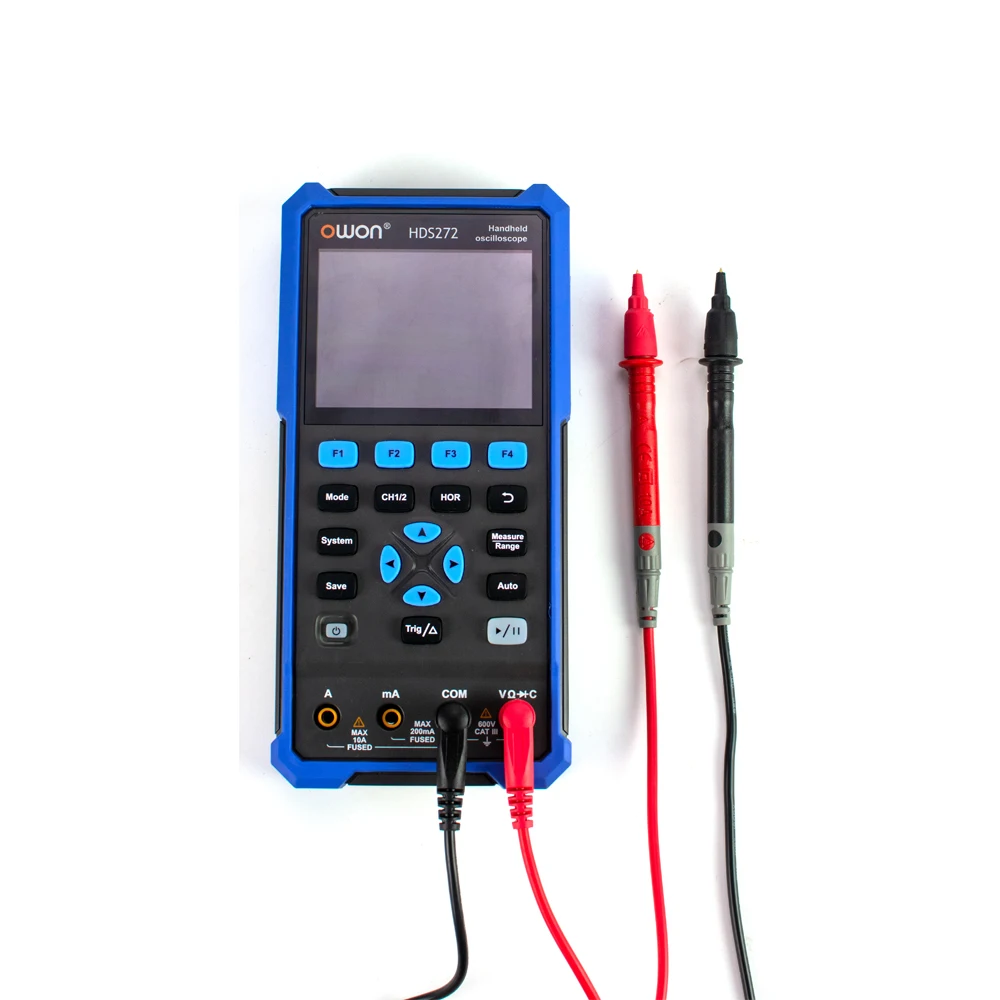 OWON HDS242 HDS272 2CH Handheld Digital Oscilloscope Portable Multimeter True RMS 40MHz/70MHz USB Type C 3.5inch 8 bits Tools