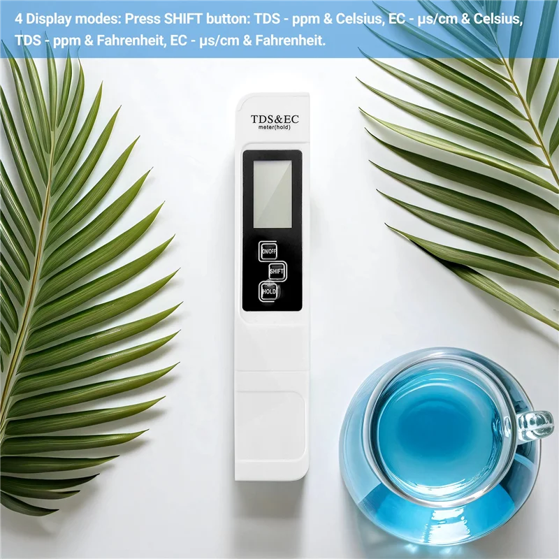 【Venda relâmpago】TDS EC Medidor Digital de Qualidade da Água Tester 0-9999 PPM Faixa de Medição de Medidor de Temperatura de Pureza da Água Tester