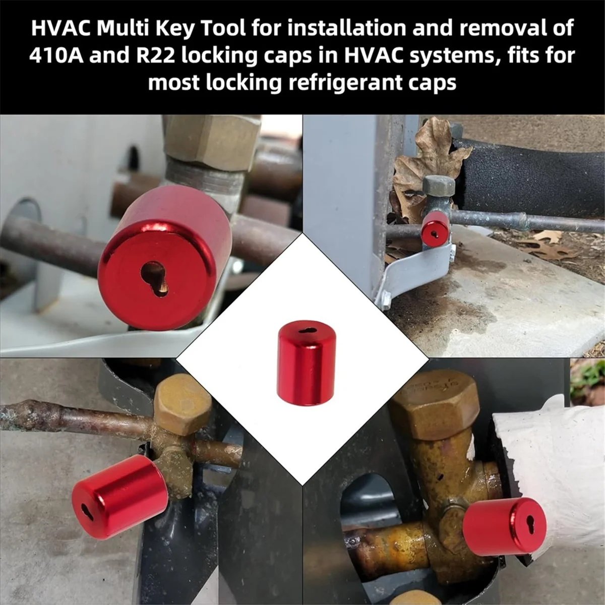 Tutup Tamper HVAC Tutup Tamper HVAC 1/4 inci, Tutup Pengunci Flare Pria, Aman Dijaga Anda