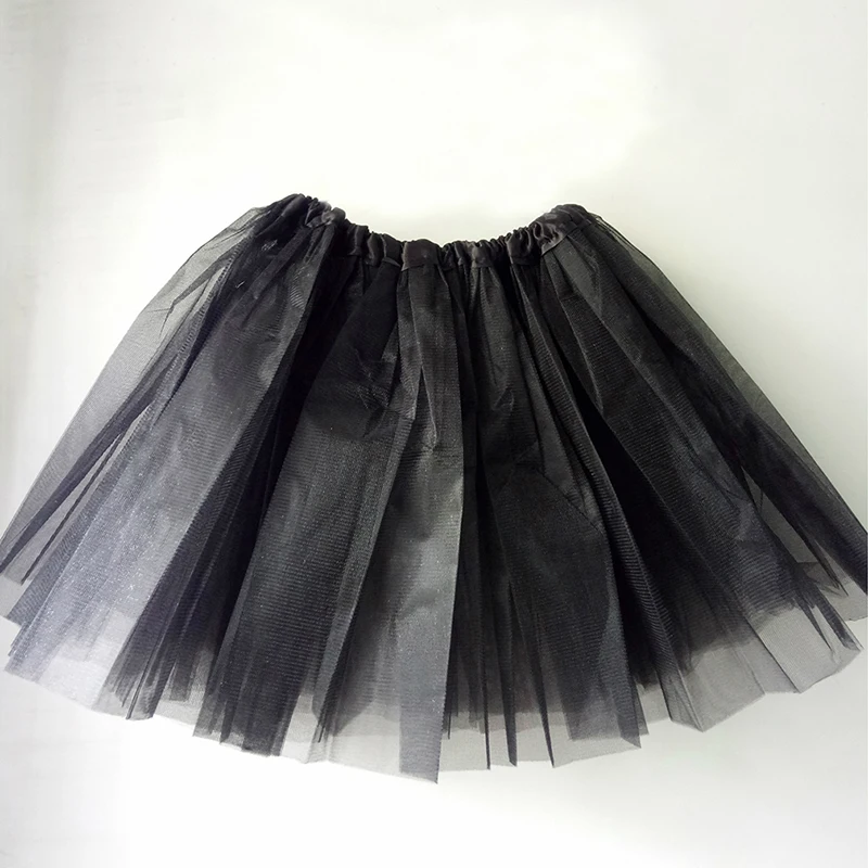 Volwassen Meisje Drie Gelaagde Balletdans Tutu Rok Klassieke Effen Kleur Halve Rok Mesh Mini Geplooide Jurk