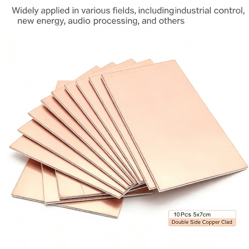 10Pcs/Lot 5x7cm FR4 Double Side Copper Clad Laminate Plate DIY PCB Etching Prototype Circuit Board For Electronic Hobbyist
