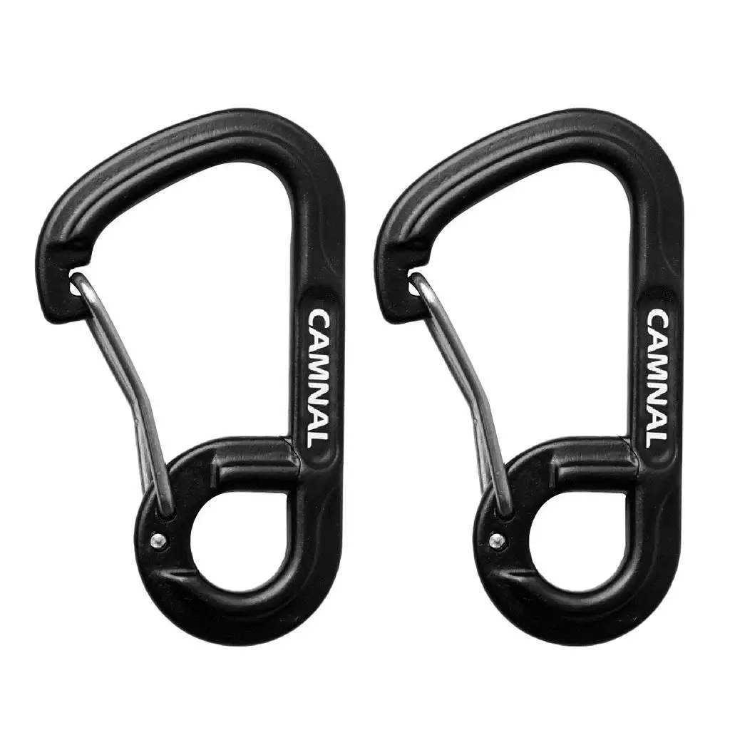 2Pcs Carabiner Keychain for Hammock Camping Backpacking Dog Leash Quick Release Spring Hook Camping Tent Hiking Pole Accessories