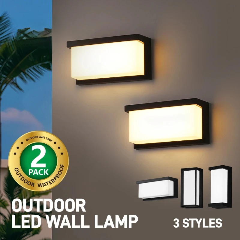 

IP65 Waterproof Outdoor LED Wall Lamp 24W AC85-265V Exterior Wall Lighting Plastic Lamp Body Warm White Porch Light Garden Light