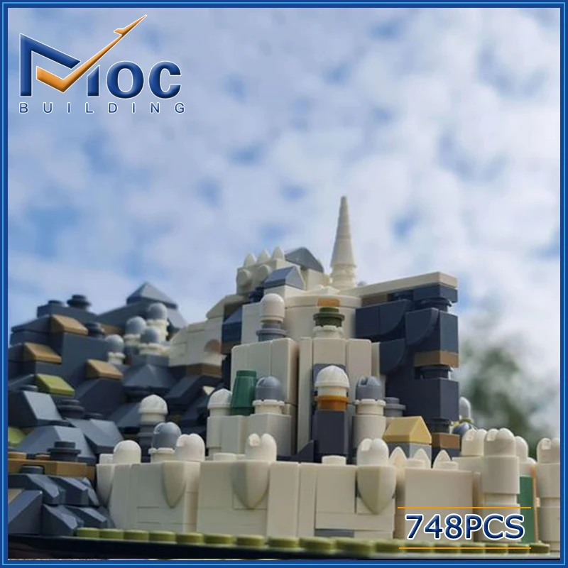 City Series UCS Micro Minas Tirith Model MOC Building Blocks Street Views Architecture DIY Assemble Bricks Toys Collection Gifts