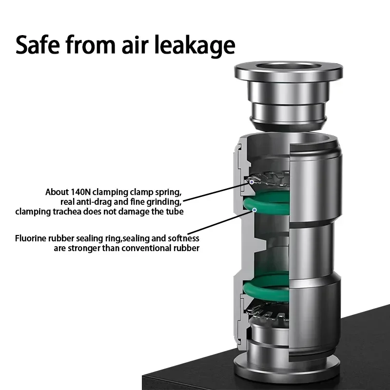 Pneumatic PU/PG Straight Connector 4-12mm OD Air Hose Reducing 8-6mm 304 Stainless Push In Quick Fitting Plumbing