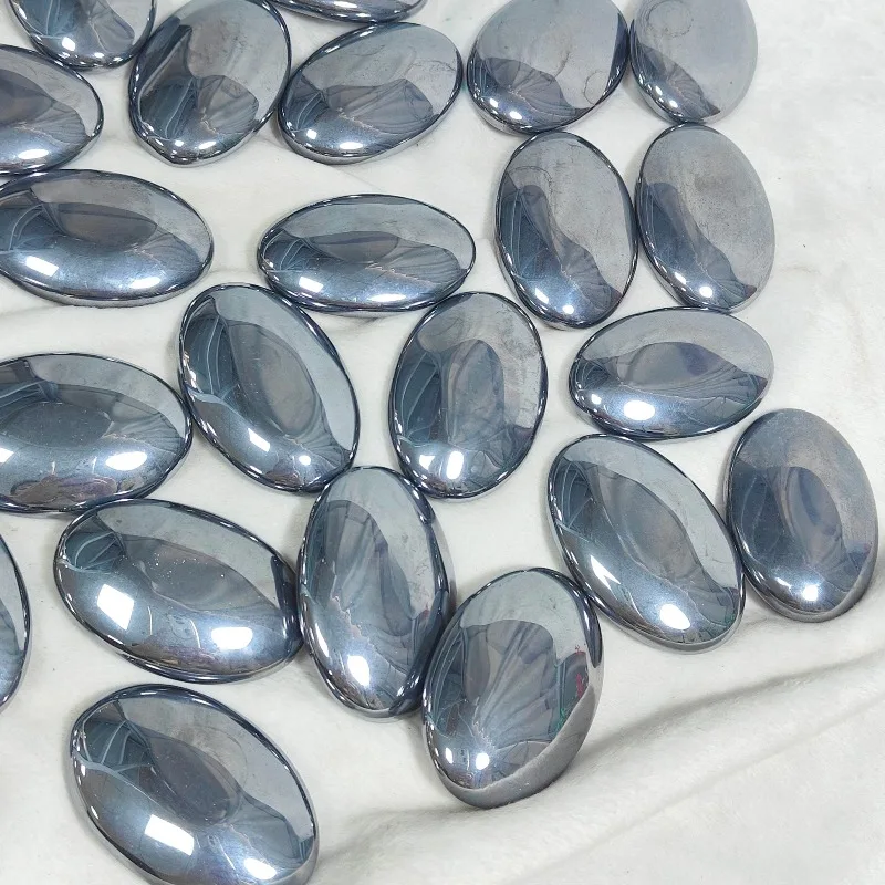 1pc Terahertz Worry Stones - Ornamental Pocket-Sized Palm Stones, Crystal Massage Rocks, Ideal Gift for Family, Home Decor