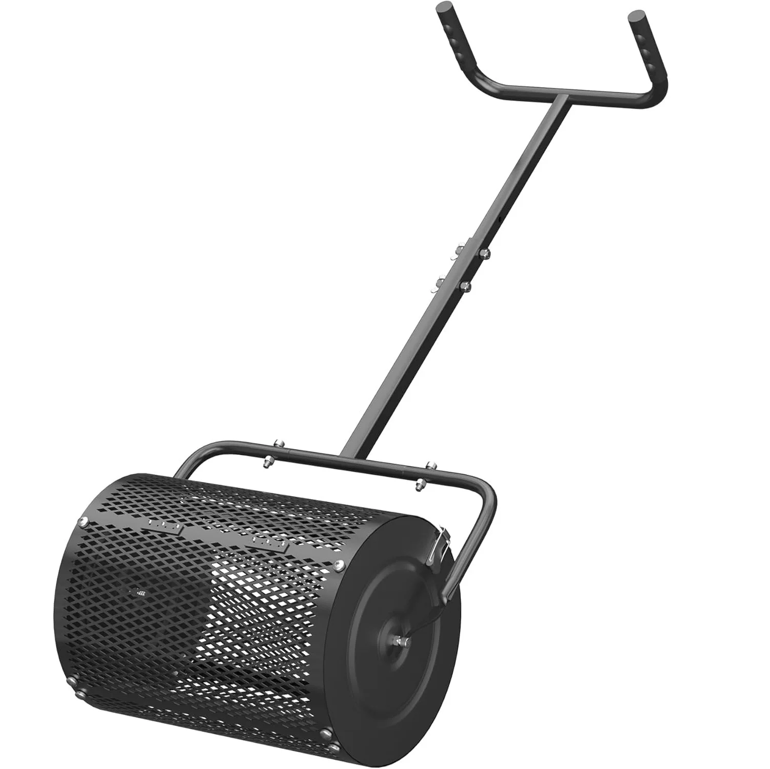 

Lawn compost spreader, peat moss spreader, fertilizer spreader with adjustable handle