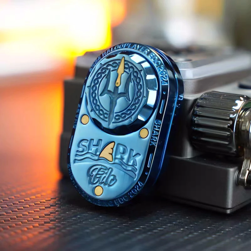Sea Shark EDC Push Card Mechanical Slider Fidget Spinner Ratchet