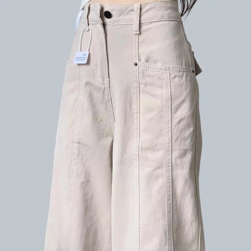 Pantalon à jambes larges pour femmes, marque tendance, rétro, taille haute, élégant, polyvalent, tube droit, Showoff, nouvelle collection 2026