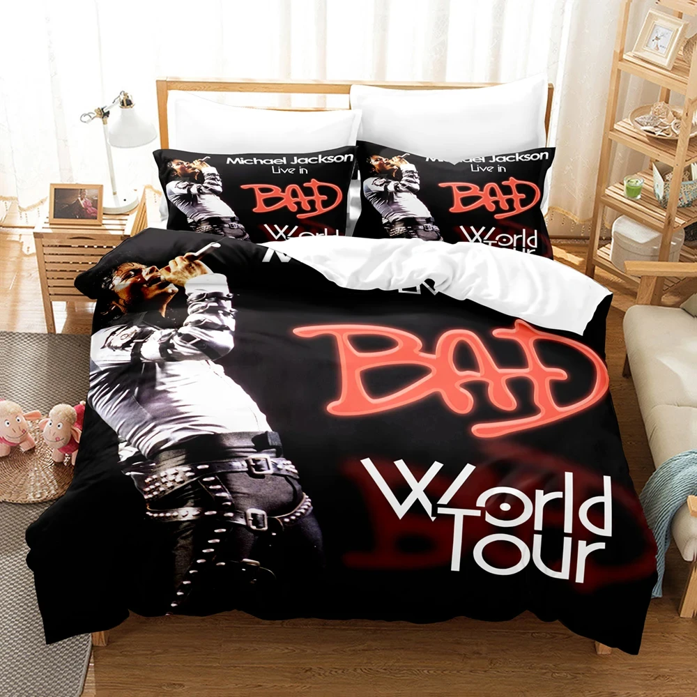 3D Print Michael Jackson Bedding Set Duvet Cover Bed Set Quilt Cover Pillowcase Comforter king Queen Size Boys Adult Bedding Set